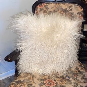 Mongolian real Fur throw Pillow
